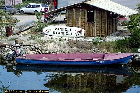 48/50.- Negril, downtown, fisherman's boat
