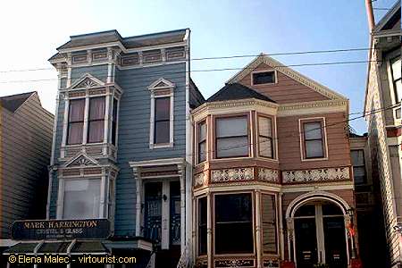 48/50.- San Francisco, Stick style Victorians in pastel colors 