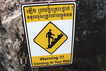 Angkor, warning sign