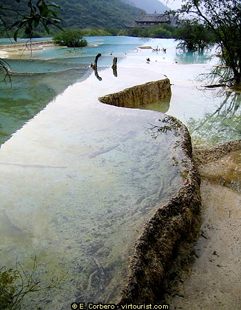 34/38.- Huanglong,  Five Color Ponds, detail