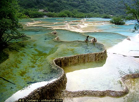 Huanglong,  Five Color Ponds, detail