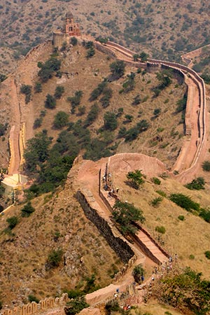 Jaipur, Ambert Fort, walls