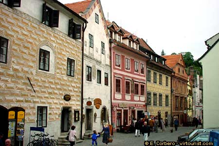 Cesky Krumlov, houses in Vnitrni Mesto