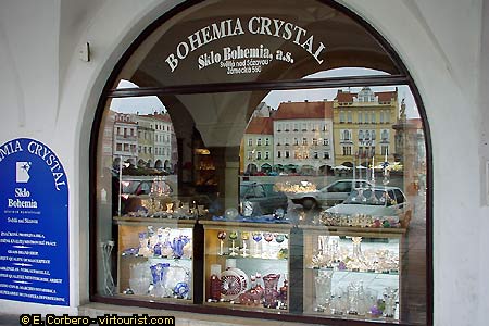 10/38.- Ceske Budejovice, Bohemian Crystal shop ...